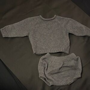 Zara Gray Knit Kids Shorts